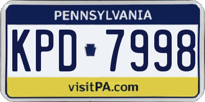 PA license plate KPD7998