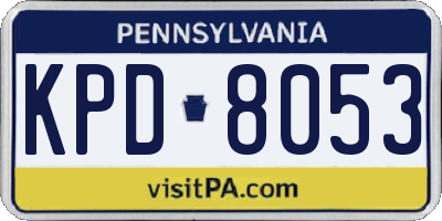 PA license plate KPD8053