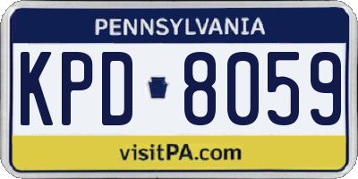 PA license plate KPD8059