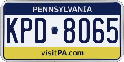 PA license plate KPD8065
