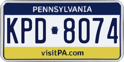 PA license plate KPD8074