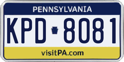 PA license plate KPD8081