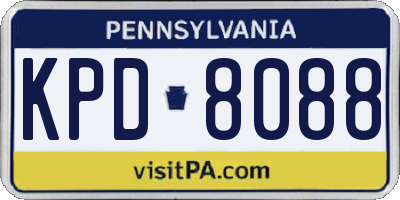 PA license plate KPD8088