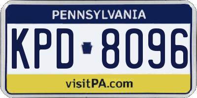 PA license plate KPD8096