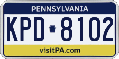 PA license plate KPD8102