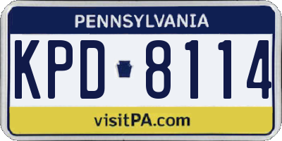 PA license plate KPD8114