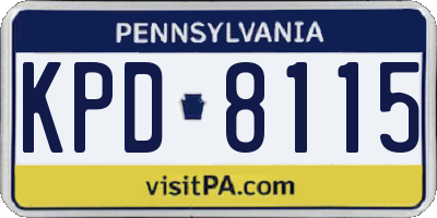PA license plate KPD8115