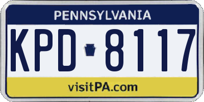 PA license plate KPD8117