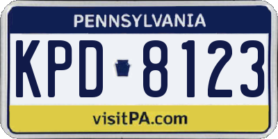 PA license plate KPD8123
