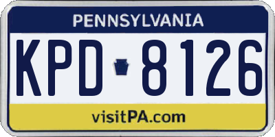 PA license plate KPD8126