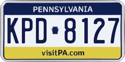 PA license plate KPD8127