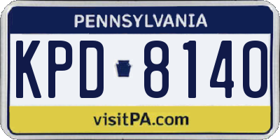 PA license plate KPD8140