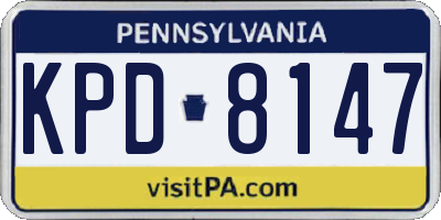 PA license plate KPD8147