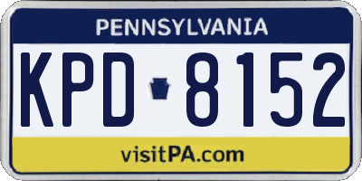 PA license plate KPD8152