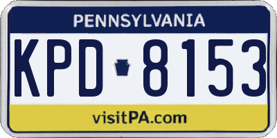PA license plate KPD8153