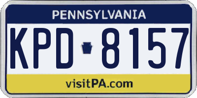 PA license plate KPD8157