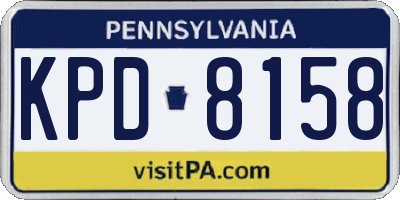 PA license plate KPD8158