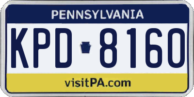 PA license plate KPD8160