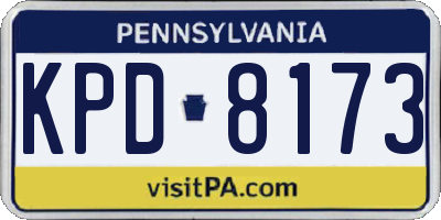 PA license plate KPD8173
