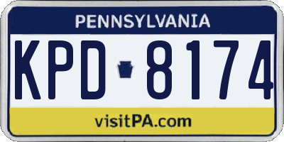 PA license plate KPD8174