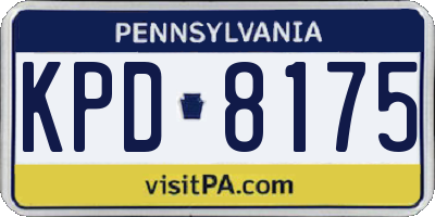 PA license plate KPD8175
