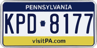 PA license plate KPD8177