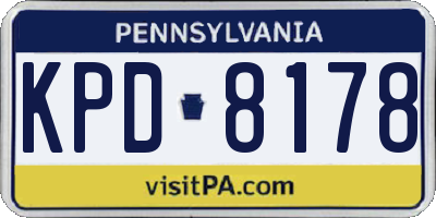 PA license plate KPD8178