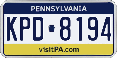 PA license plate KPD8194