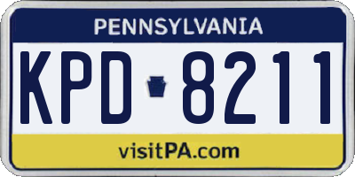 PA license plate KPD8211