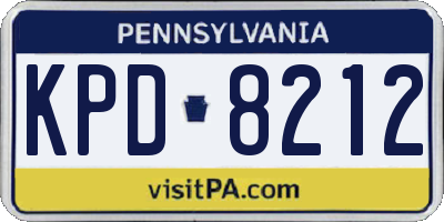 PA license plate KPD8212