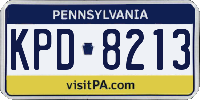 PA license plate KPD8213