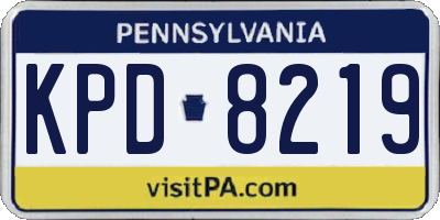 PA license plate KPD8219