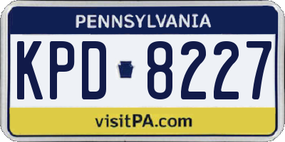PA license plate KPD8227