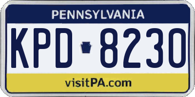 PA license plate KPD8230