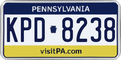 PA license plate KPD8238