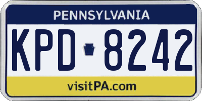 PA license plate KPD8242