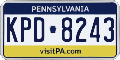 PA license plate KPD8243