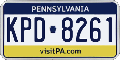 PA license plate KPD8261