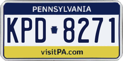 PA license plate KPD8271