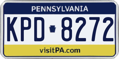 PA license plate KPD8272