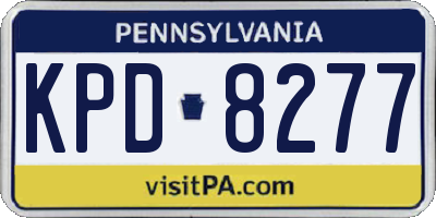 PA license plate KPD8277