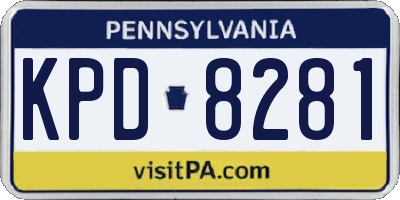 PA license plate KPD8281