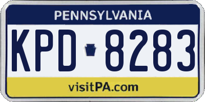PA license plate KPD8283