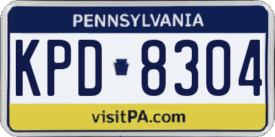PA license plate KPD8304