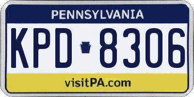 PA license plate KPD8306