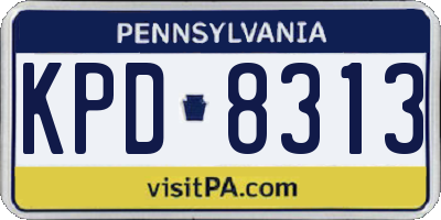 PA license plate KPD8313