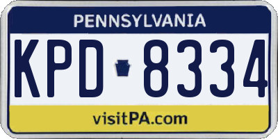 PA license plate KPD8334