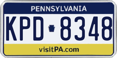 PA license plate KPD8348
