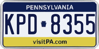 PA license plate KPD8355