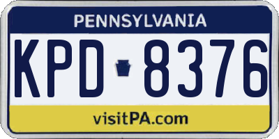 PA license plate KPD8376